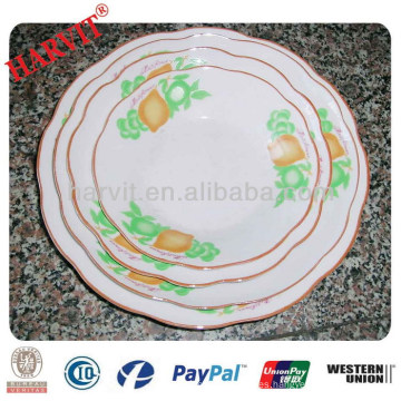 Platos de platos de Areca Platos Platos de sopa de cerámica de patrones de frutas